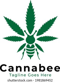 Cannabis logo design Cannabis Leaves + Bee Logo 