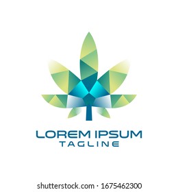 cannabis logo design with technology and data concept for medical and healthcare business