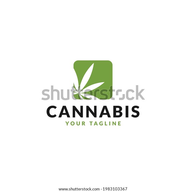 Cannabis Logo Design Logo Template Stock Vector (Royalty Free