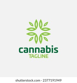Cannabis Logo Design Vektorgrafik-Bearbeitbar