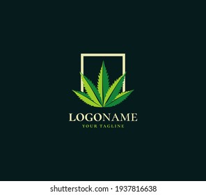 elemento vector de diseño de logotipo de cannabis