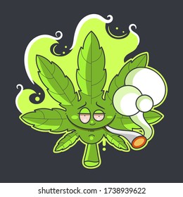 Cannabis Logo Design Vector Illustration Suitable For Greeting Card, Poster Or T-shirt Printing.