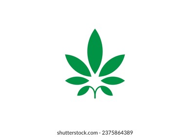 ilustración vectorial de diseño de logotipo de cannabis