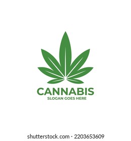 Cannabis logo design vector. Cannabis leaf