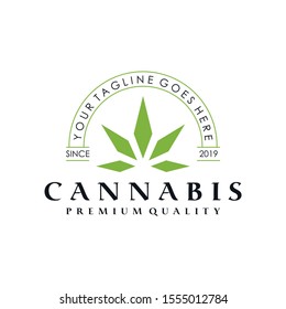 Cannabis logo design vector with simple and elegant style