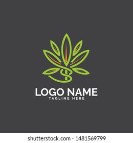 Cannabis logo design vector template