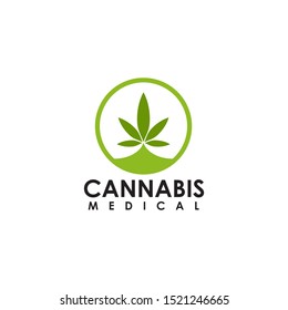 Cannabis logo design vector template