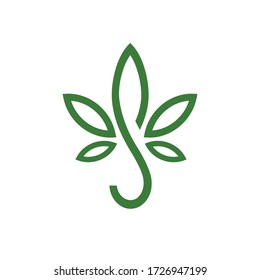 Plantilla vectorial de diseño del logotipo de cannabis
