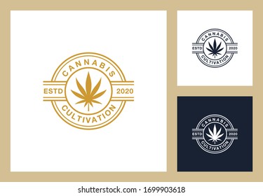 cannabis logo design in vintage style