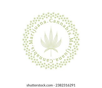 logo y marco de cannabis. ilustración vectorial.