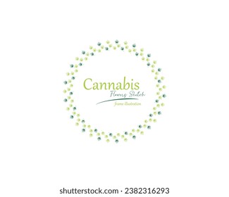cannabis logo and frame. vector illustration.