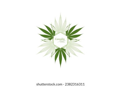 cannabis logo and frame. vector illustration.