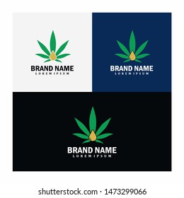 Cannabis Logo or Hemp Logo Vector Template CBD oil leaf - Cannabidiol - CBD leaf