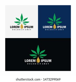 Cannabis Logo or Hemp Logo Vector Template CBD oil leaf - Cannabidiol - CBD leaf