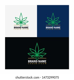 Cannabis Logo or Hemp Logo Vector Template CBD oil leaf - Cannabidiol - CBD leaf