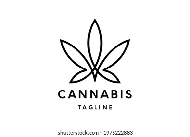 Cannabis Logo Or Hemp Logo Vector Template