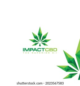 cannabis Logo or Hemp Logo Vector Template, CBD oil leaf - Cannabidiol - CBD leaf - Hemp icon, logo template