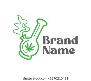 Cannabis Logo Symbol-Design-Elemente Vorlage. Für das Branding und Unternehmenslogos geeignet.
