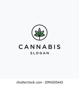 Cannabis logo icon flat design template 