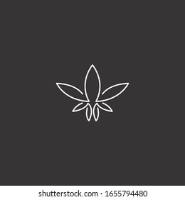 Cannabis logo Icon template design in Vector illustration .