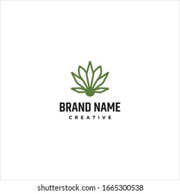 Cannabis logo Icon template design in Vector illustration 