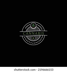 Imagen vectorial del icono del logo de cannabis