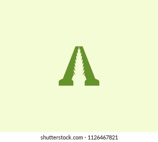 cannabis logo icon vector,  letter A marijuana logo