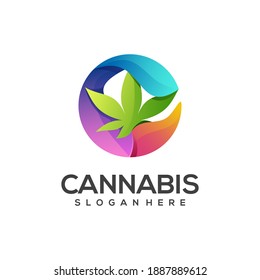 Cannabis Logo Illustration colorful gradient 