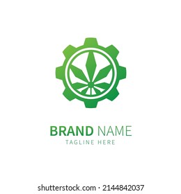 cannabis logo illustration weed with gear