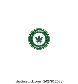 Logotipo de cannabis, gráficos vectoriales de etiqueta de cannabis