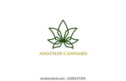 cannabis logo in line art style