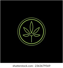 Cannabis logo. Marihuana icon. Vector logo design template