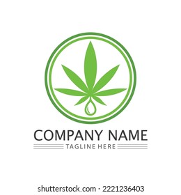 Cannabis-Logo und Marihuana-Blattsymbol, Vektorgrafik