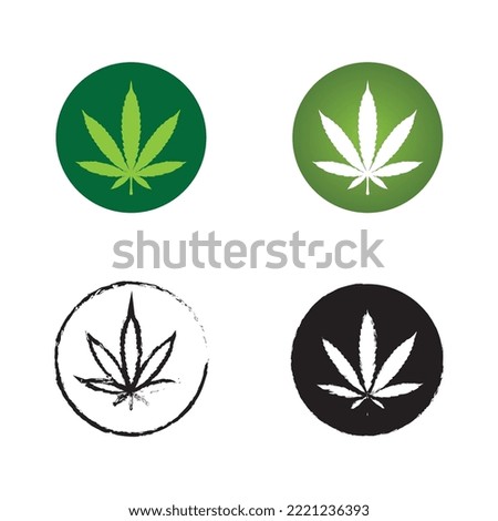 cannabis logo and marijuana leaf icon vector