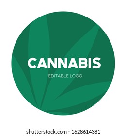 Cannabis Logo Marijuana Weed Vector Logo Minimal Modern Simple Style Green