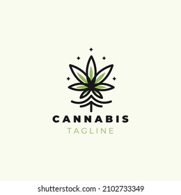 cannabis logo in monoline style