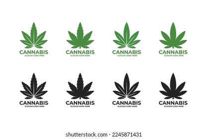 Ilustración vectorial del conjunto de logotipos de cannabis