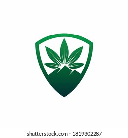 logotipo de cannabis con vector protector