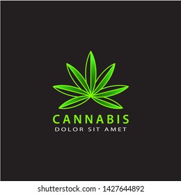 cannabis logo template design vector with isolated background