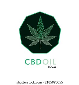 Cannabis logo template. Hemp leaf. Industry CBD oil