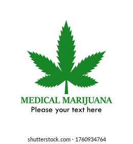 Ilustración del logotipo de cannabis. adecuado para médicos, aplicaciones, medios, etiquetas, marcas, marcas, etc.