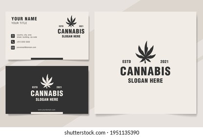Cannabis logo template monogram style