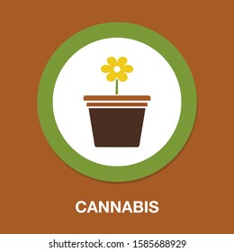 Cannabis logo template vector hemp icon design - vector leaf