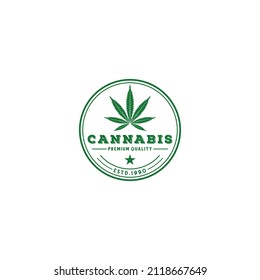cannabis logo template vector, icon in white background