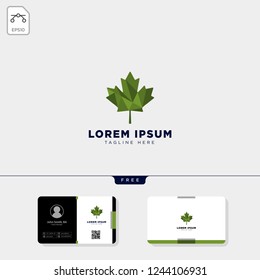 cannabis logo template vector illustration and free business card design template