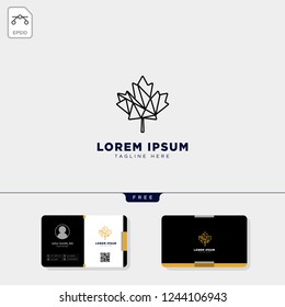 cannabis logo template vector illustration and free business card design template