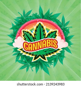 planta vectorial de logotipo de cannabis