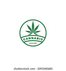 cannabis logo template, vector, in white background