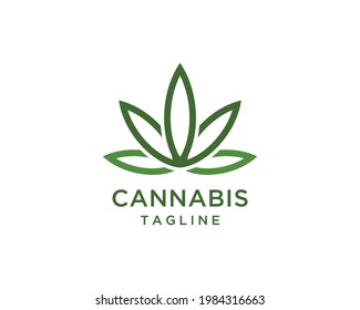 cannabis logo vector creative design template