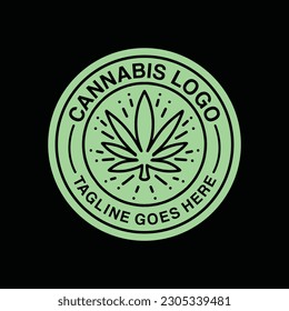 Cannabis Logo Vector Graphic Design illustration Badge Emblem Symbol and Icon